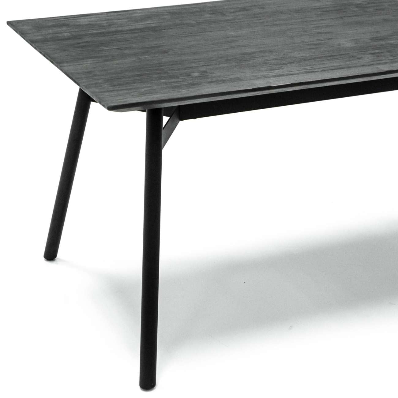 Bronks Black Acacia Wood Fixed Dining Table | 6 Seater